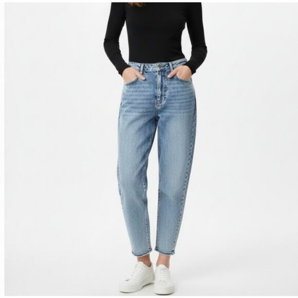 Zara Denim - Zara Distressed Wide Baggy Barrel Leg Mom Jeans Sz 6